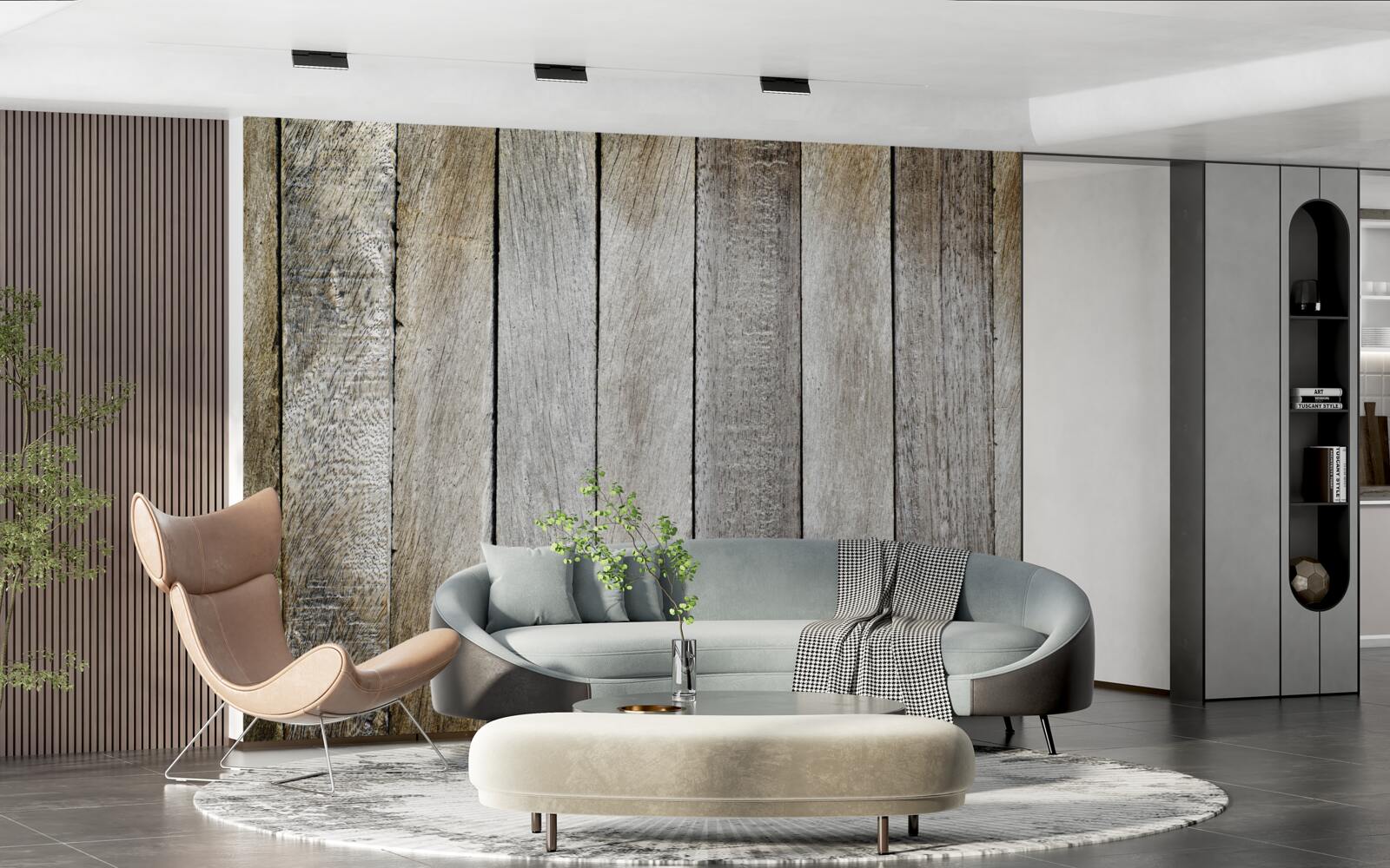 Papier peint panneau de parquet avec effet de vieillissement