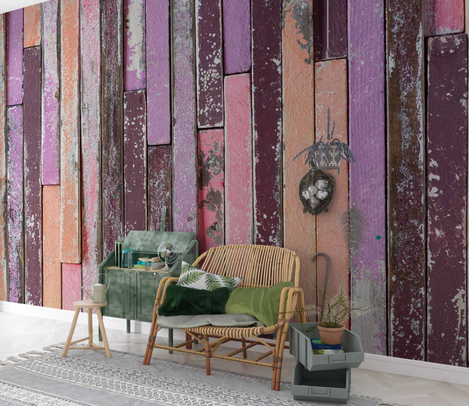 Papier peint lames de parquet en bois de différentes couleurs de l'ancien temps