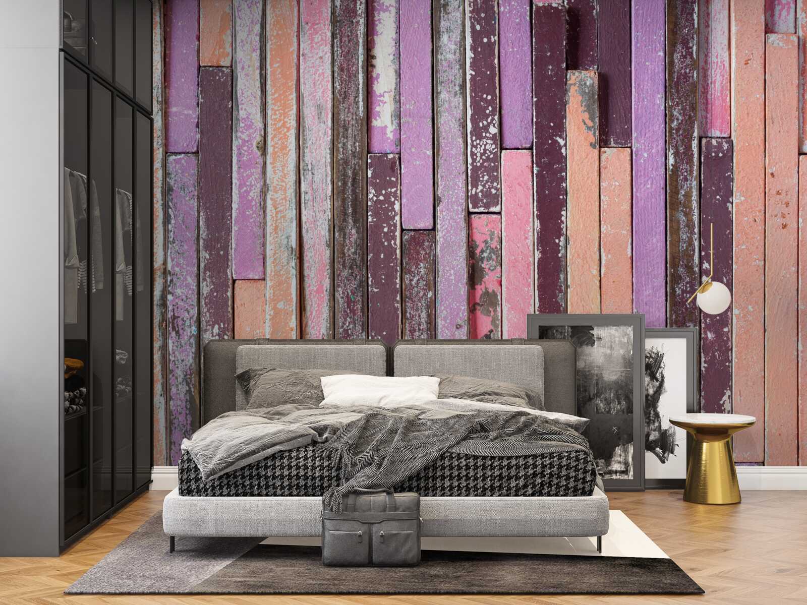 Papier peint lames de parquet en bois de différentes couleurs de l'ancien temps