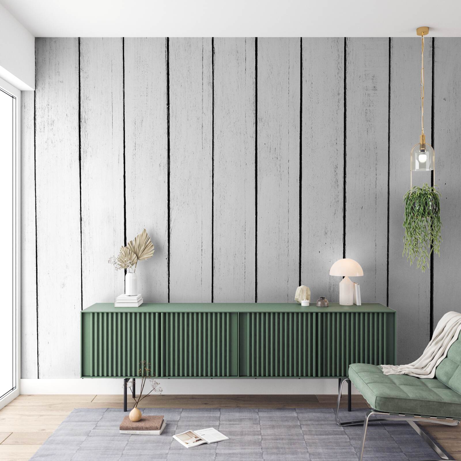 Papier peint parquet blanc