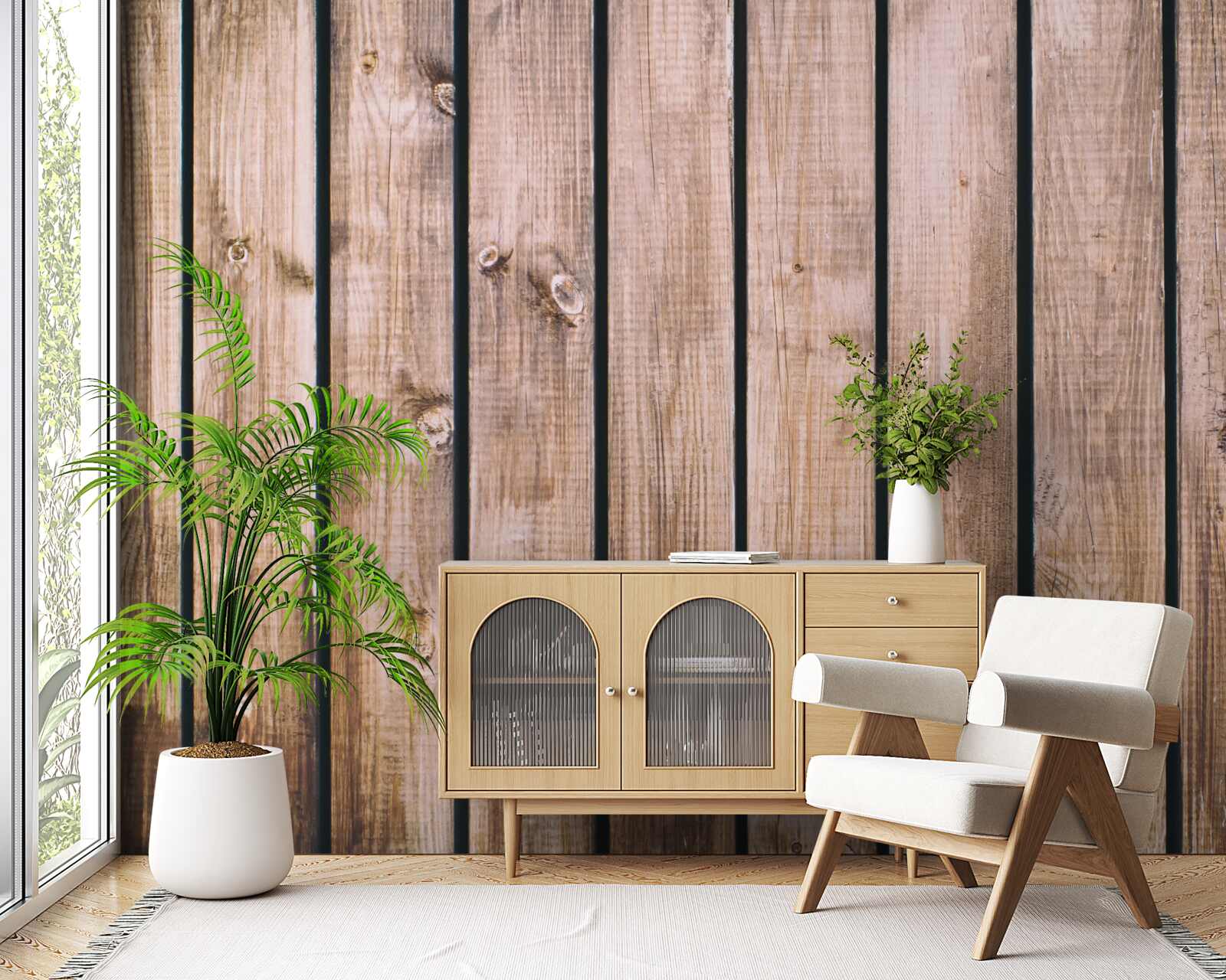 Papier peint parquet brun