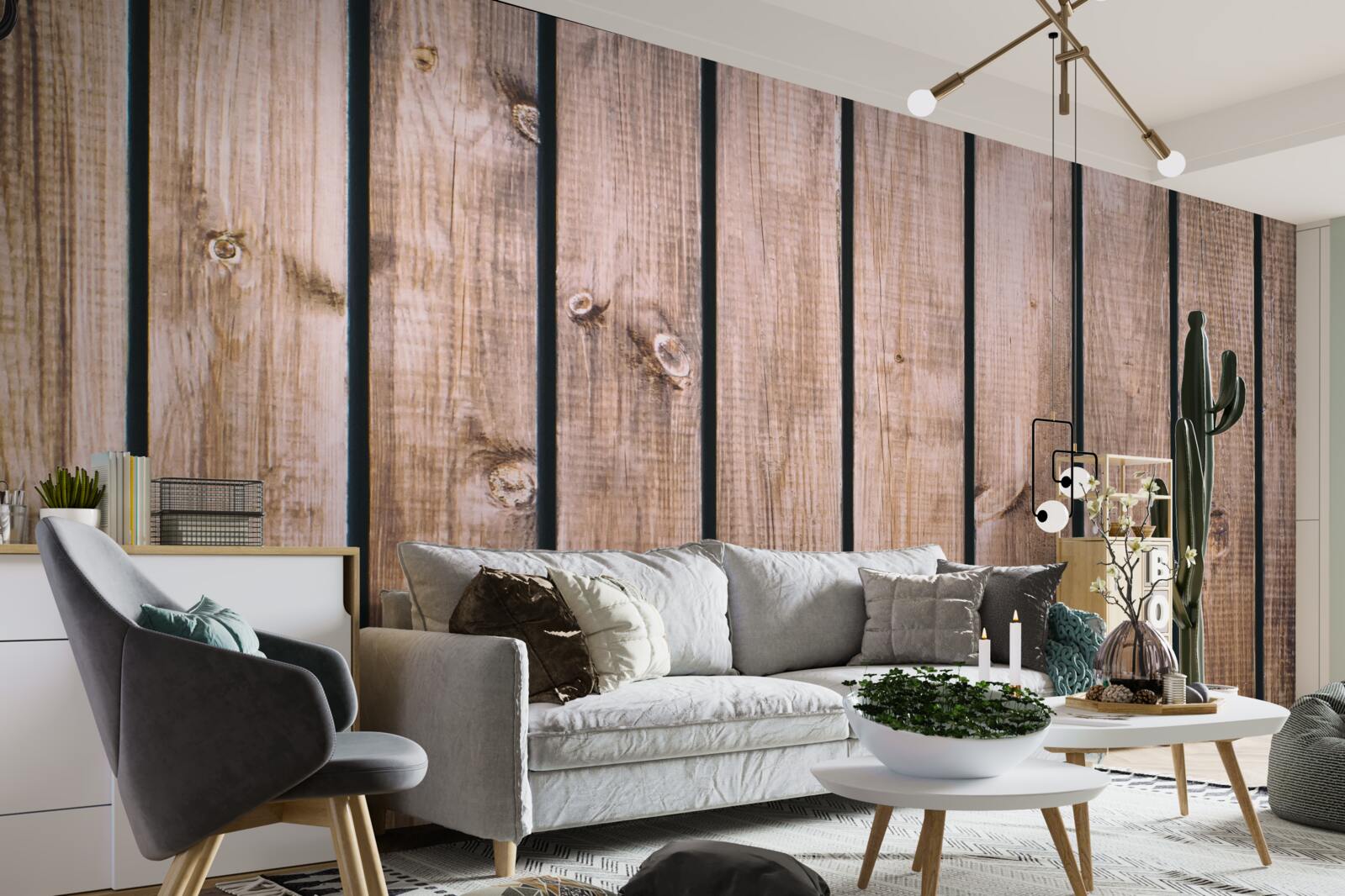 Papier peint parquet brun