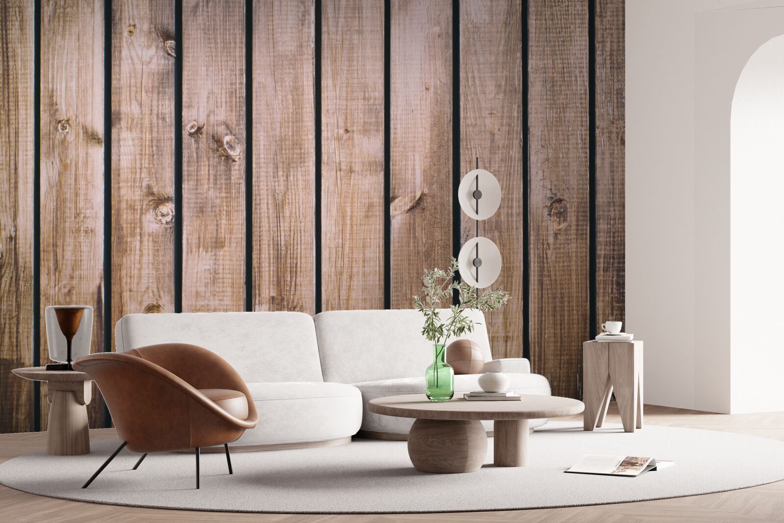 Papier peint parquet brun