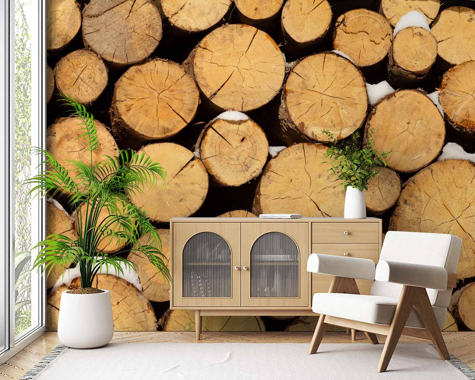 Papier peint l'abattage soigneux des arbres