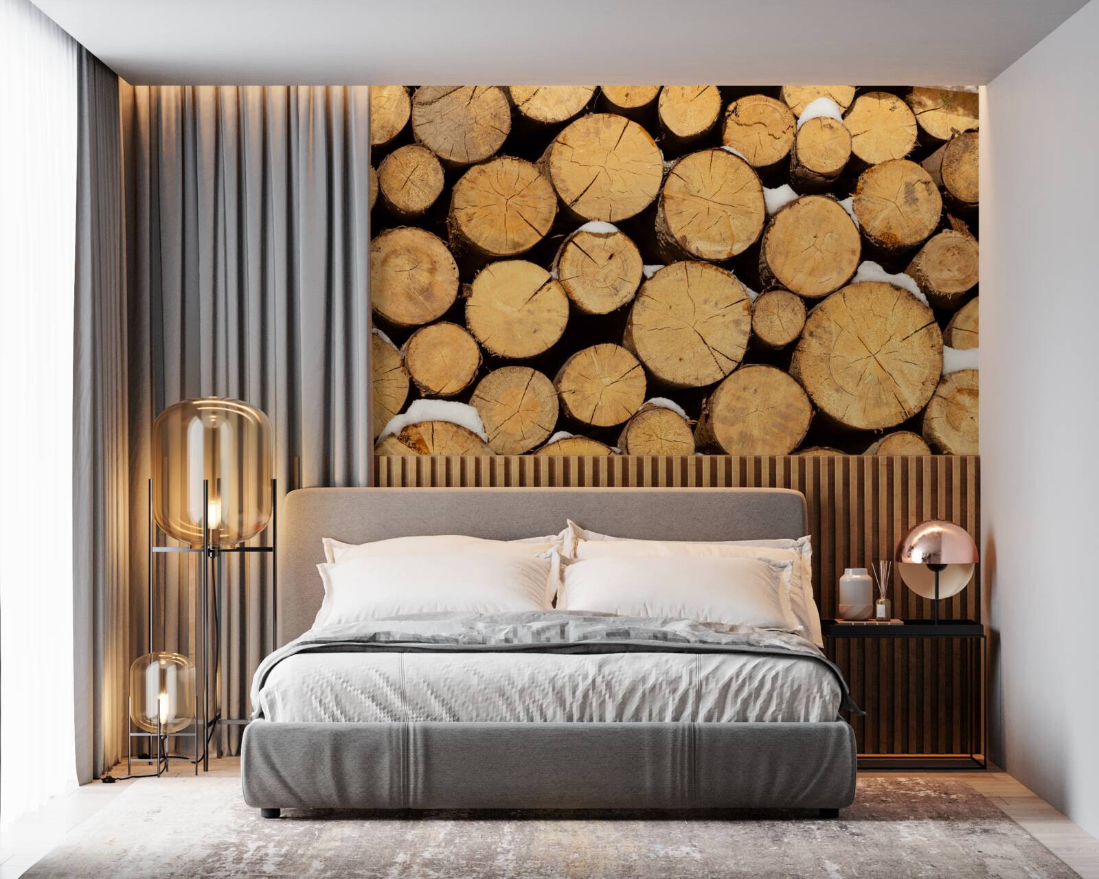 Papier peint l'abattage soigneux des arbres