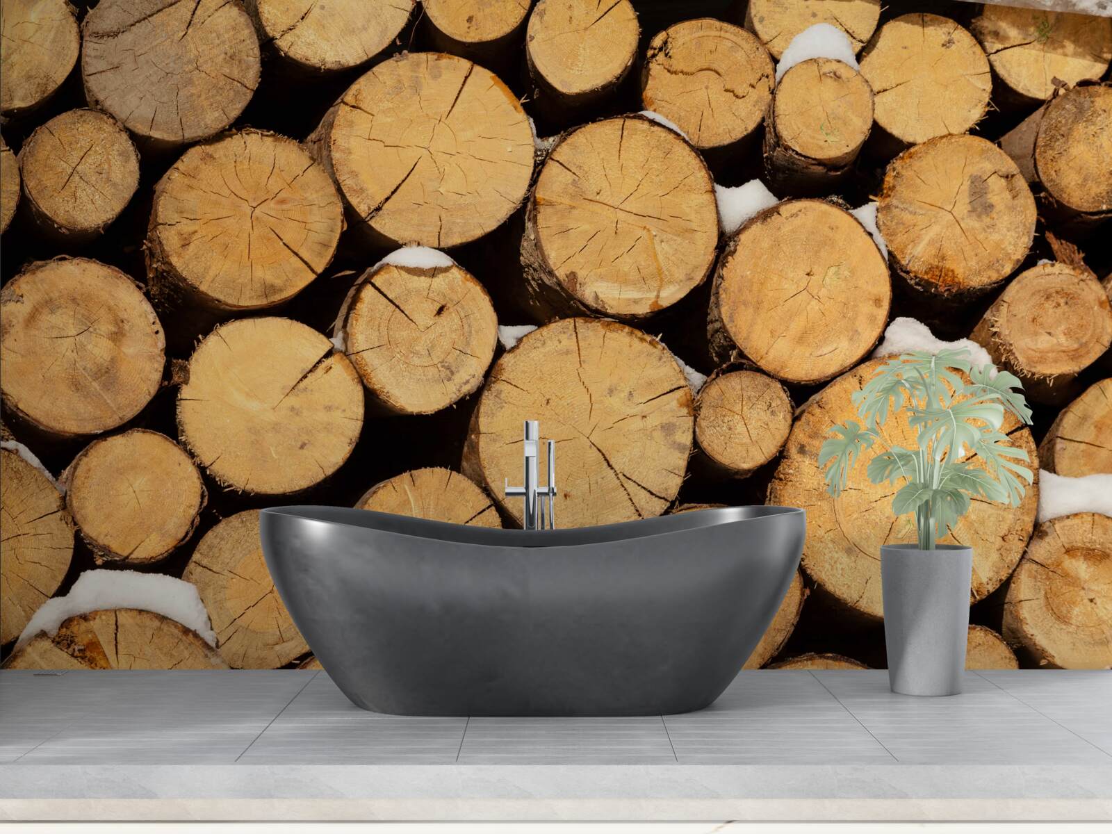 Papier peint l'abattage soigneux des arbres