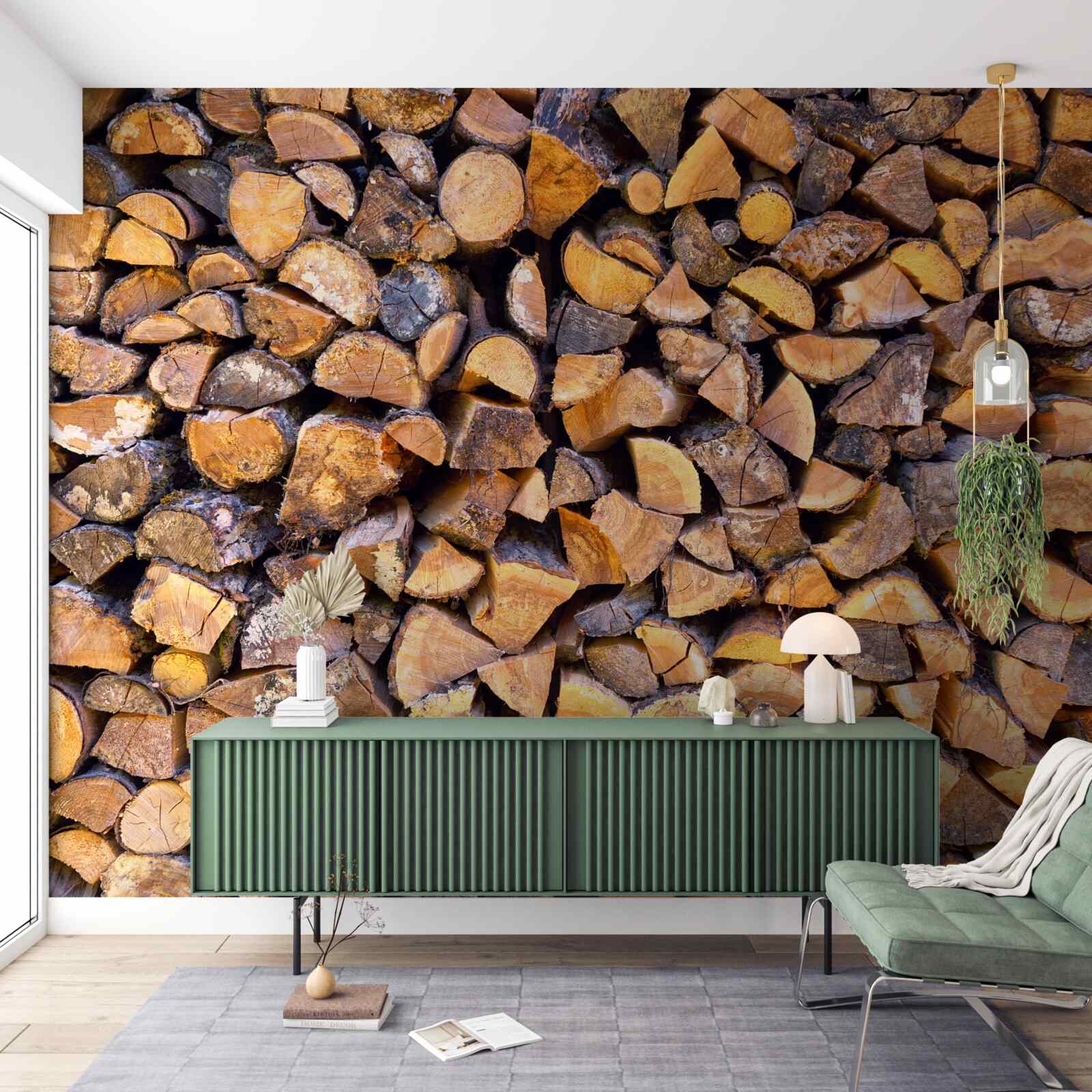 Papier peint fragments de troncs d'arbres