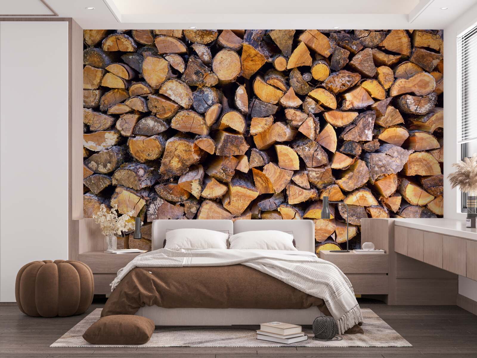 Papier peint fragments de troncs d'arbres