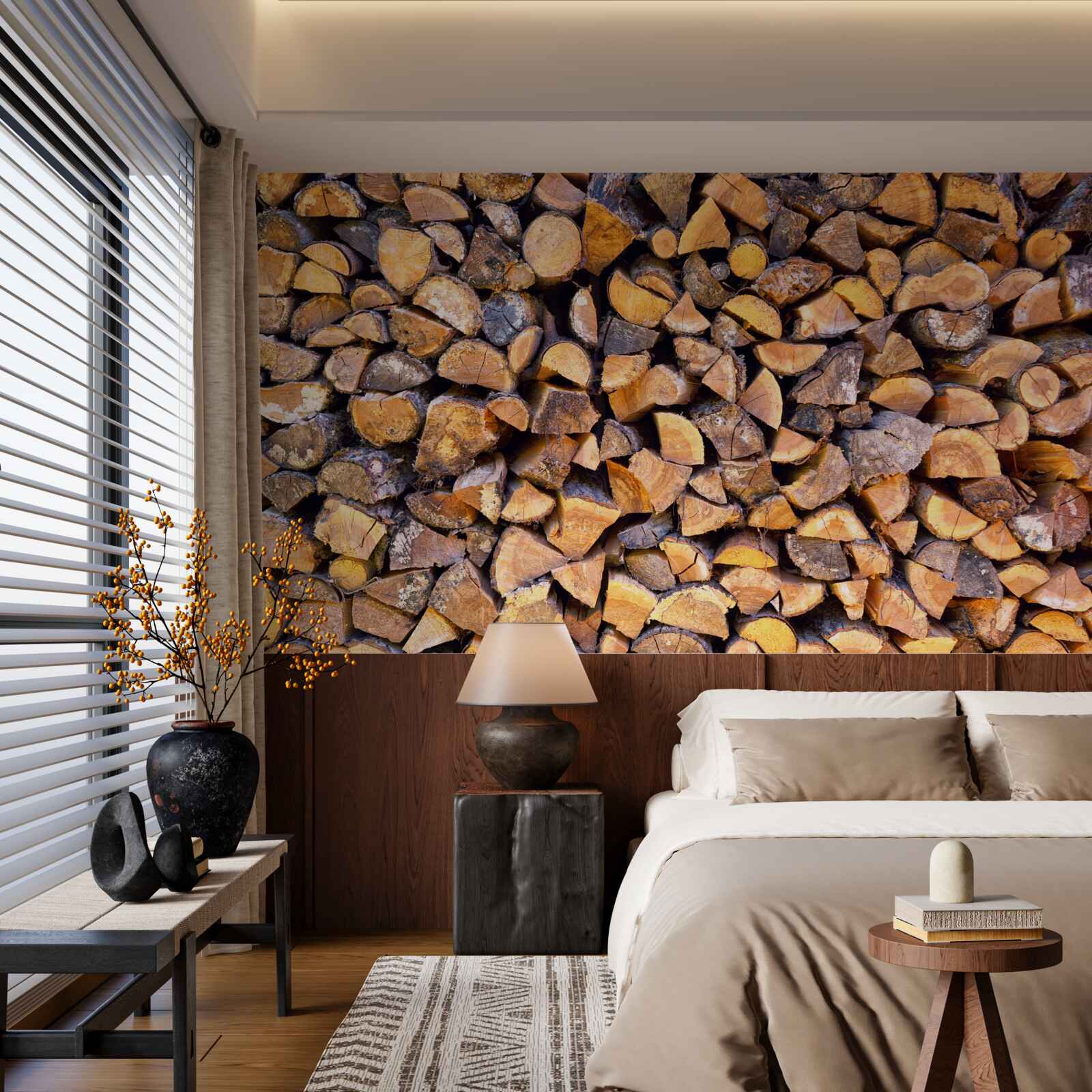 Papier peint fragments de troncs d'arbres