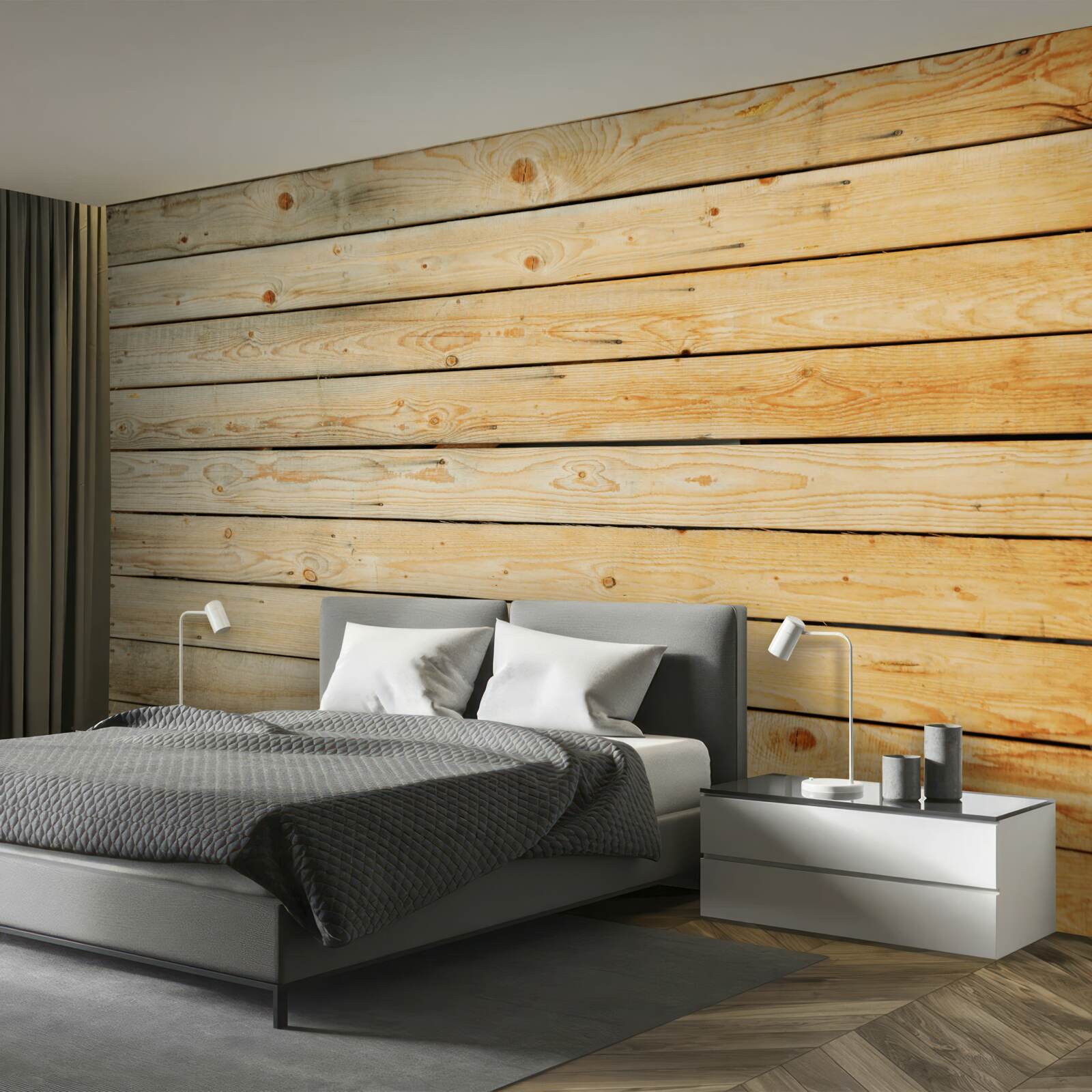 Papier peint bâtons en bois brun clair