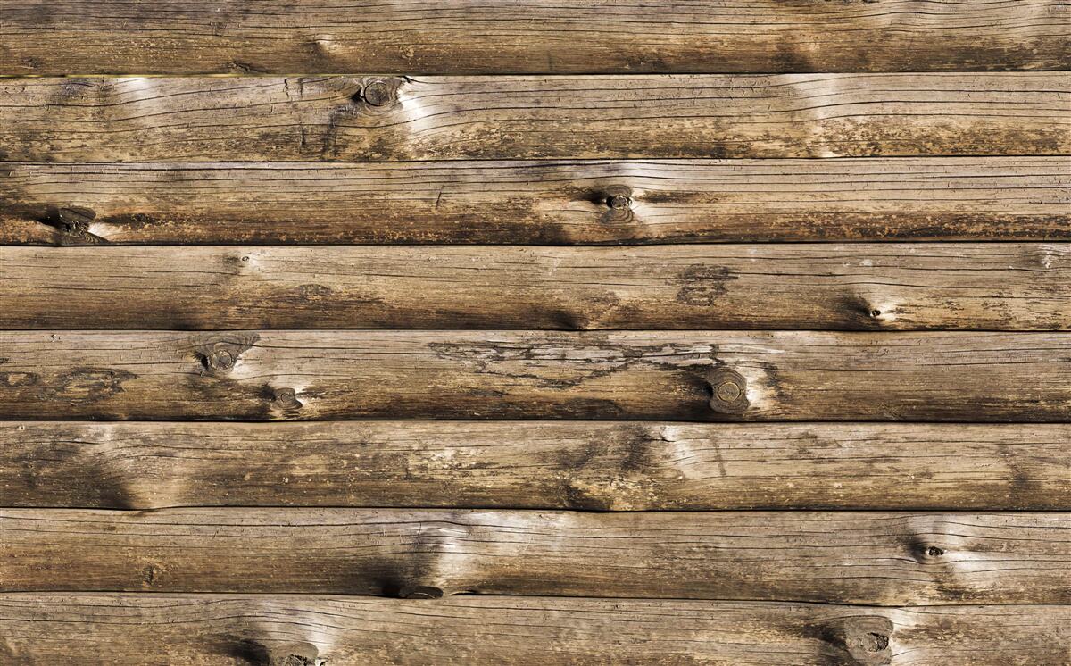 Papier peint Mur en rondins bruns