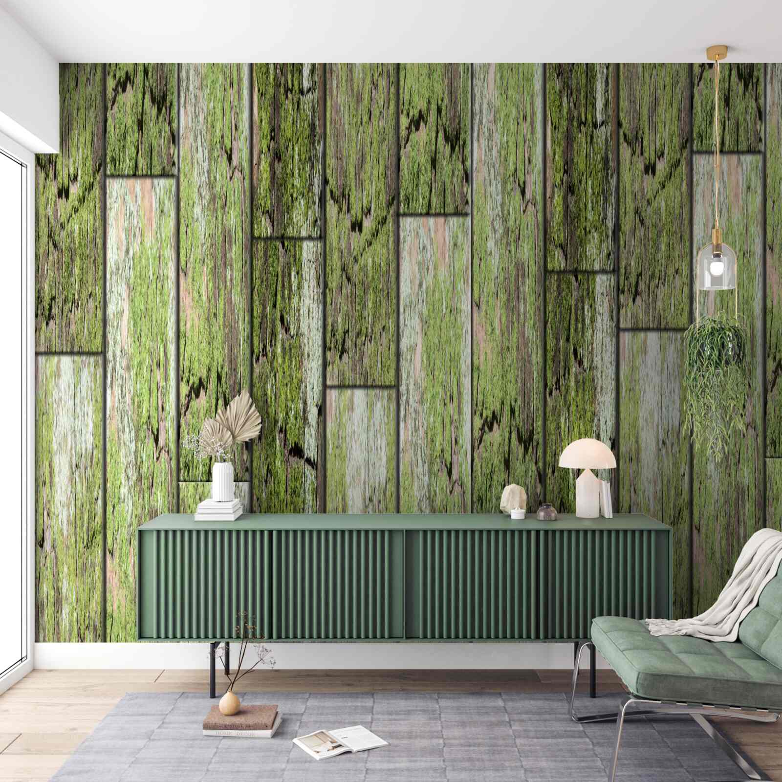 Papier peint boiseries peintes anciennes