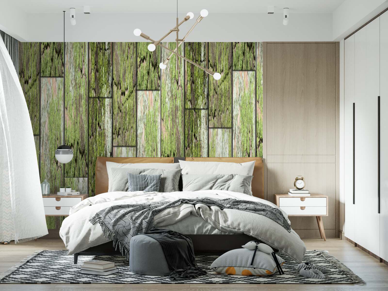 Papier peint boiseries peintes anciennes