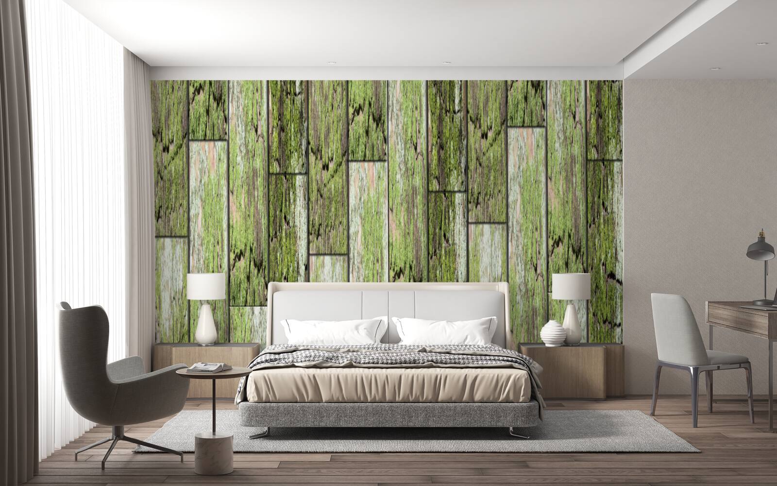 Papier peint boiseries peintes anciennes