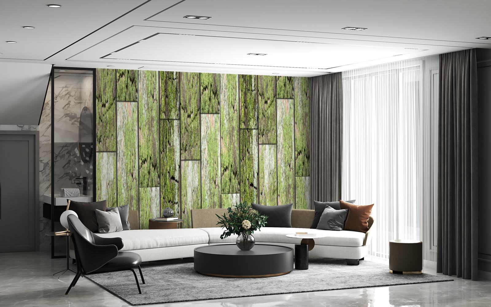 Papier peint boiseries peintes anciennes