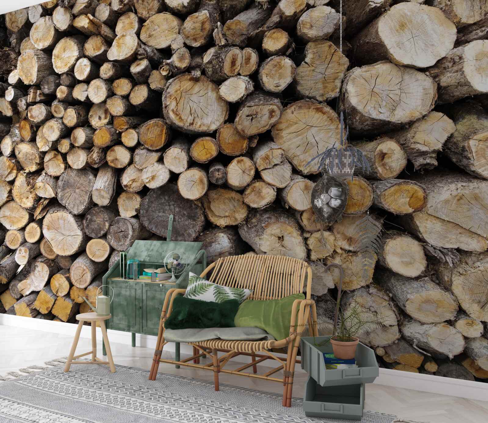 Papier peint les arbres abattus sont très nombreux