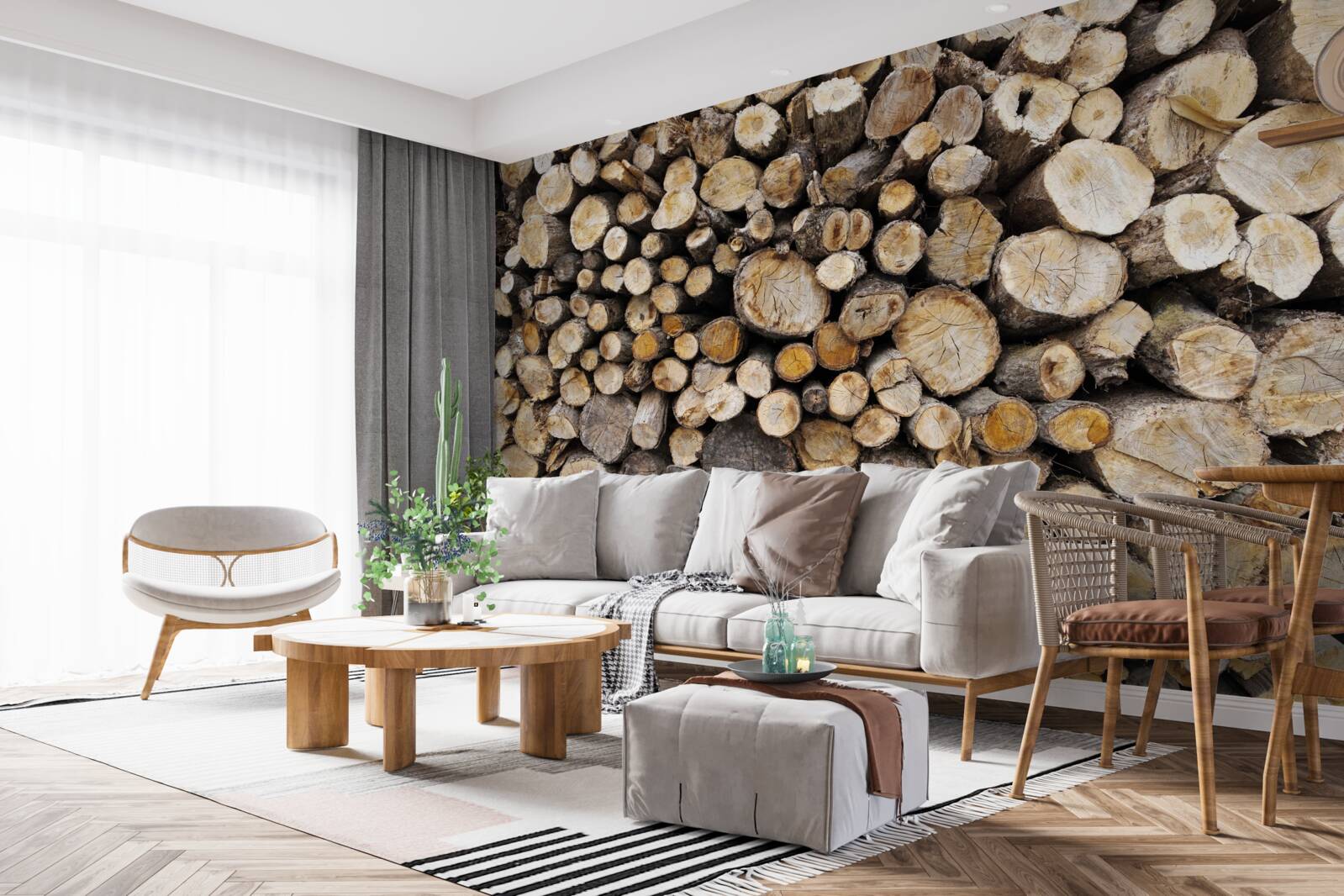 Papier peint les arbres abattus sont très nombreux