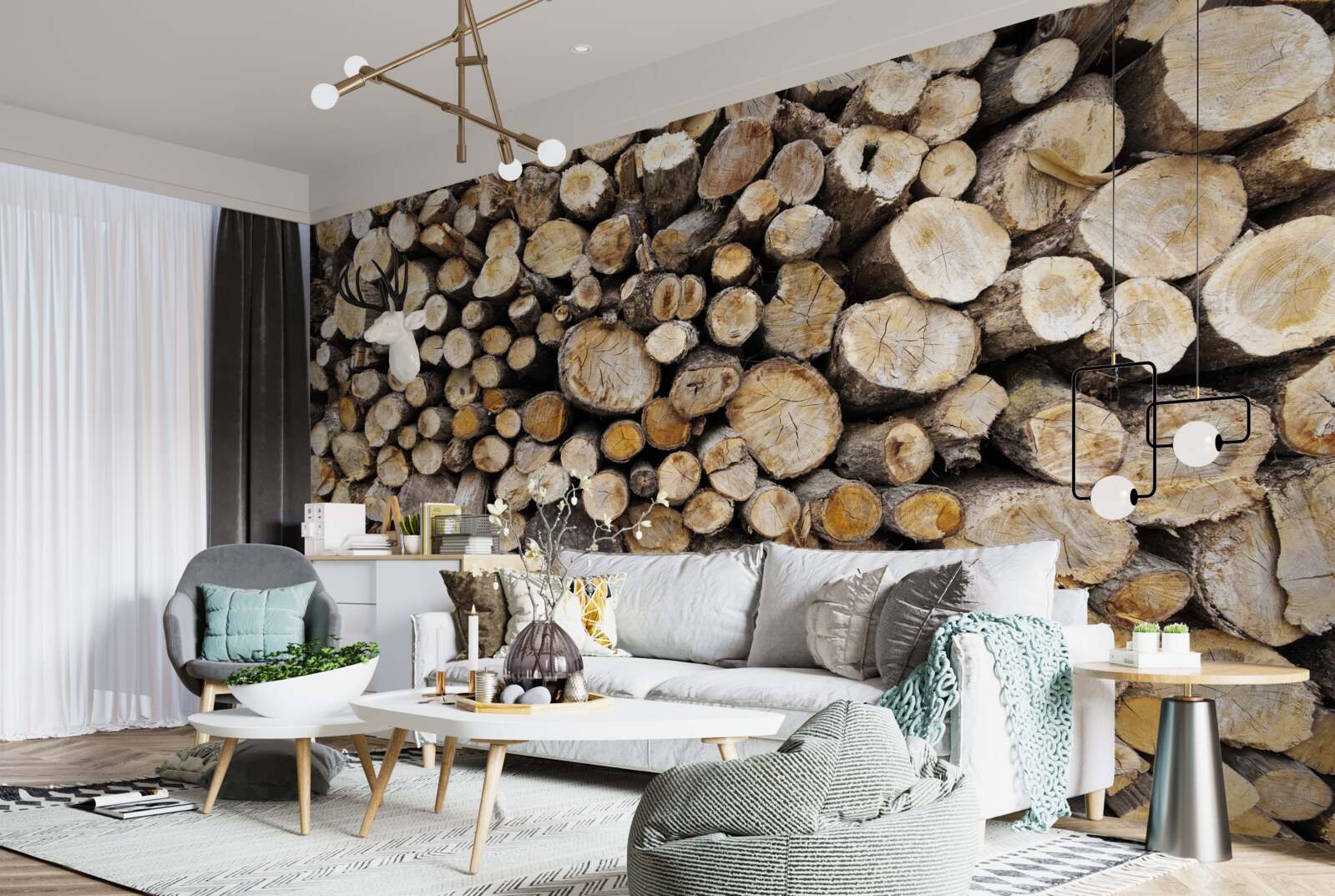 Papier peint les arbres abattus sont très nombreux