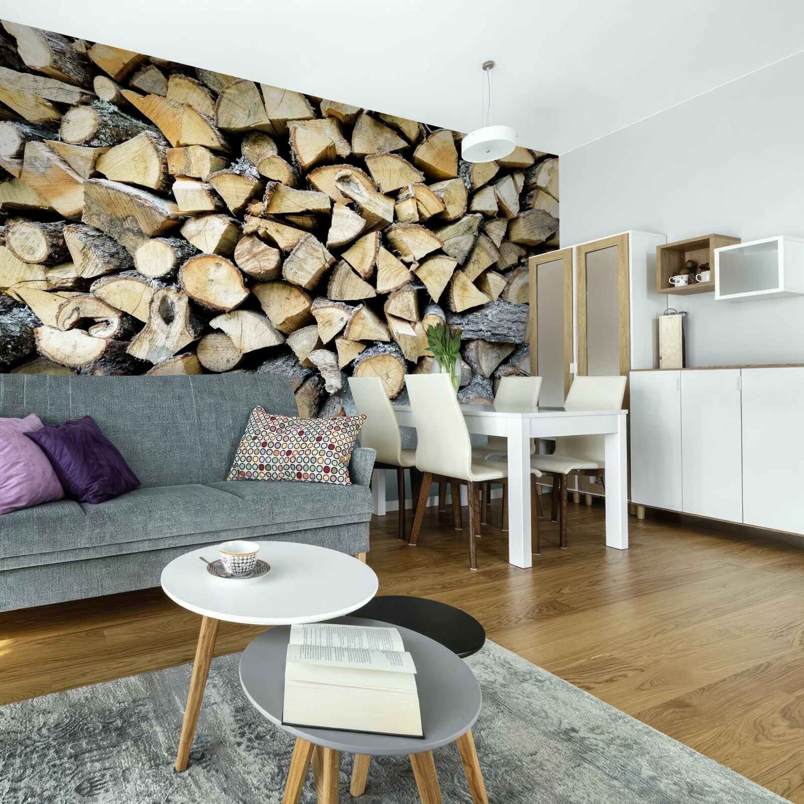 Papier peint blocs de déchets de bois