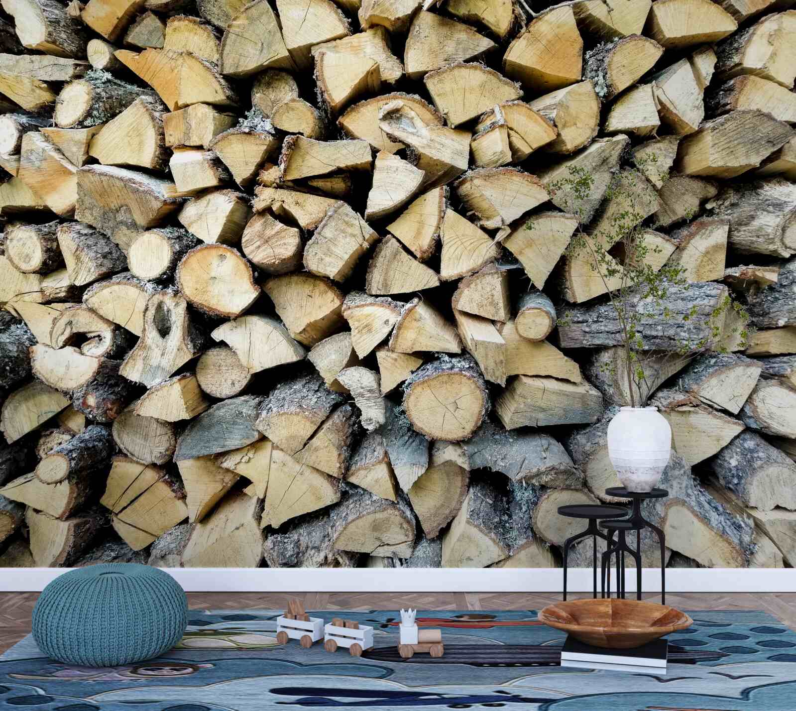 Papier peint blocs de déchets de bois