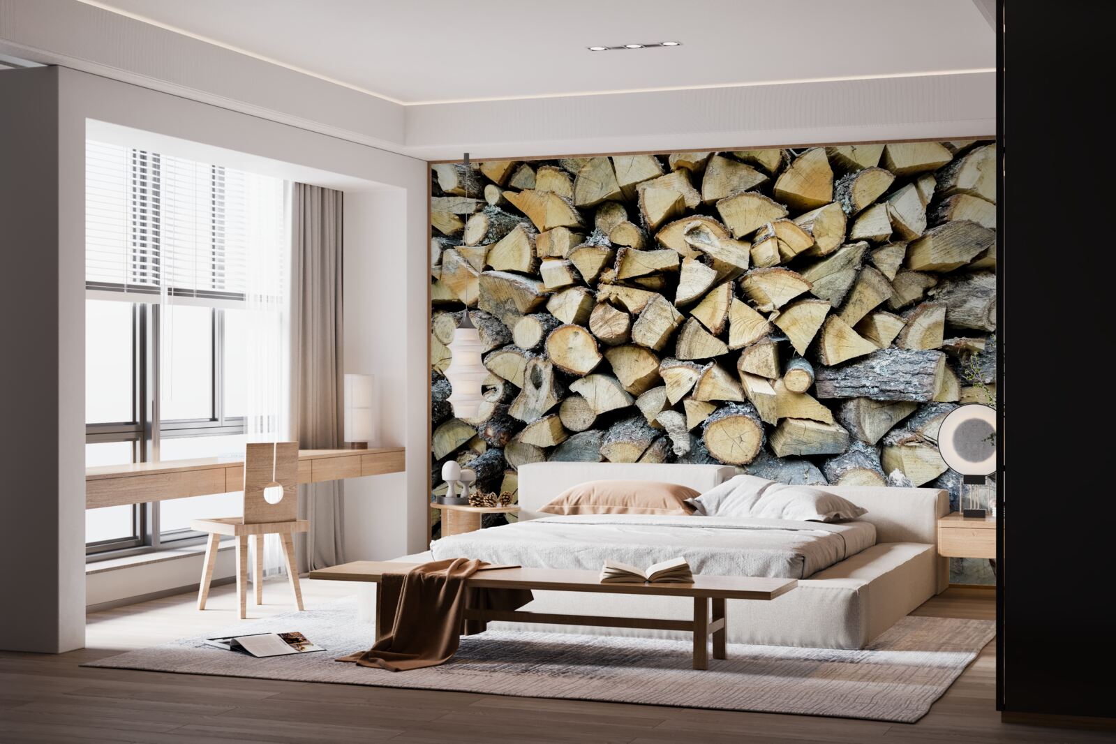 Papier peint blocs de déchets de bois