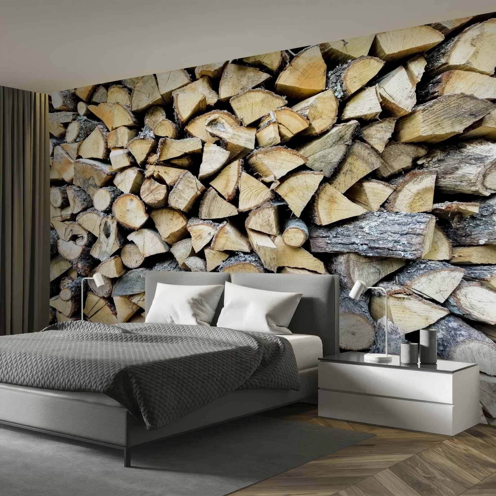 Papier peint blocs de déchets de bois