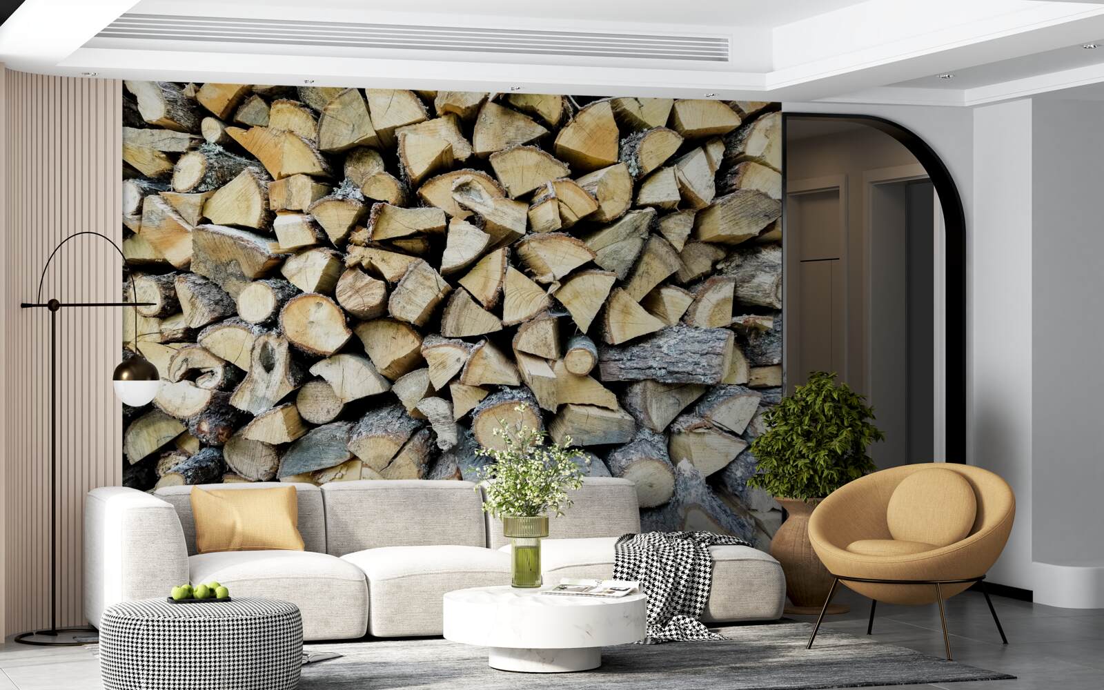 Papier peint blocs de déchets de bois