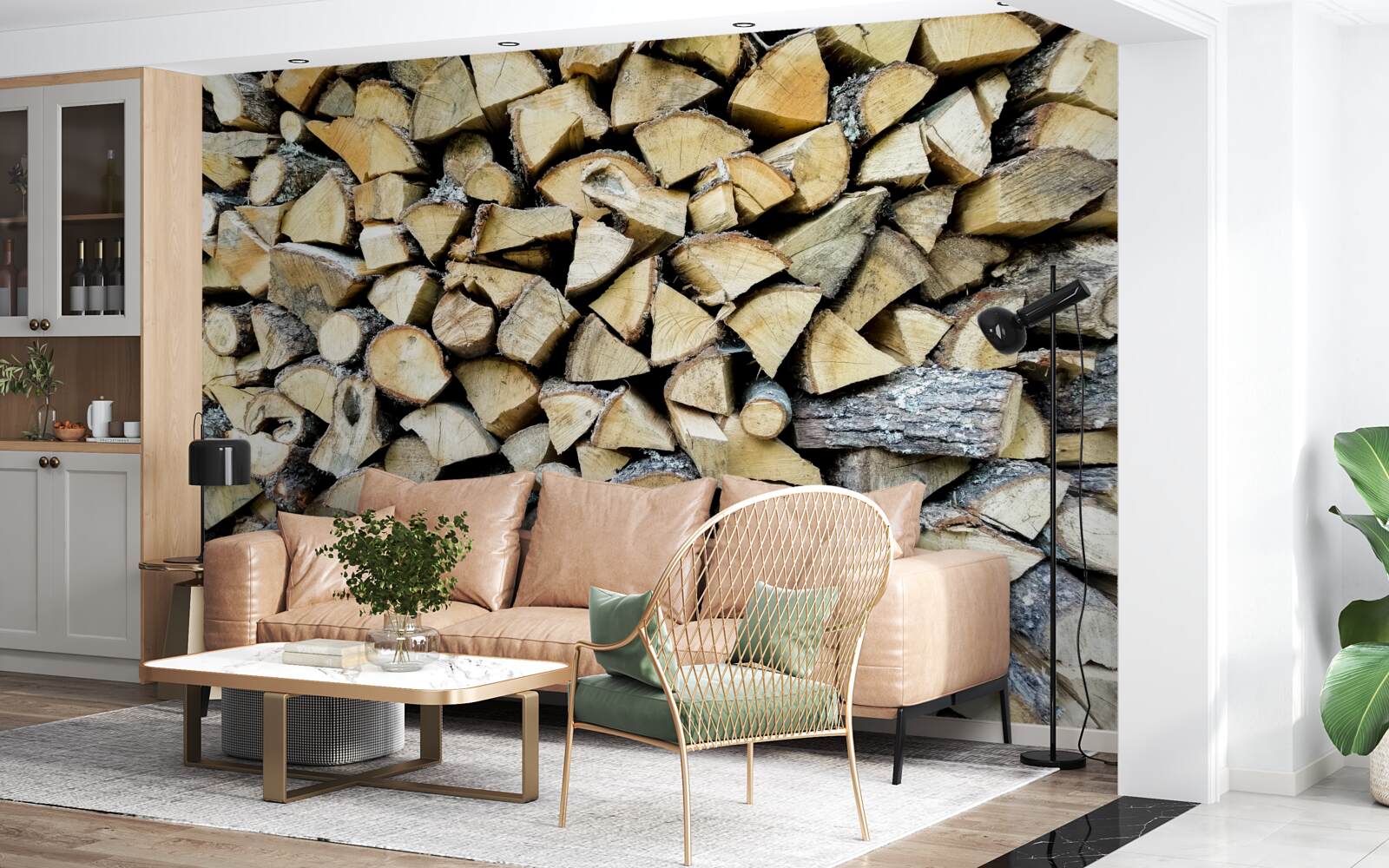 Papier peint blocs de déchets de bois