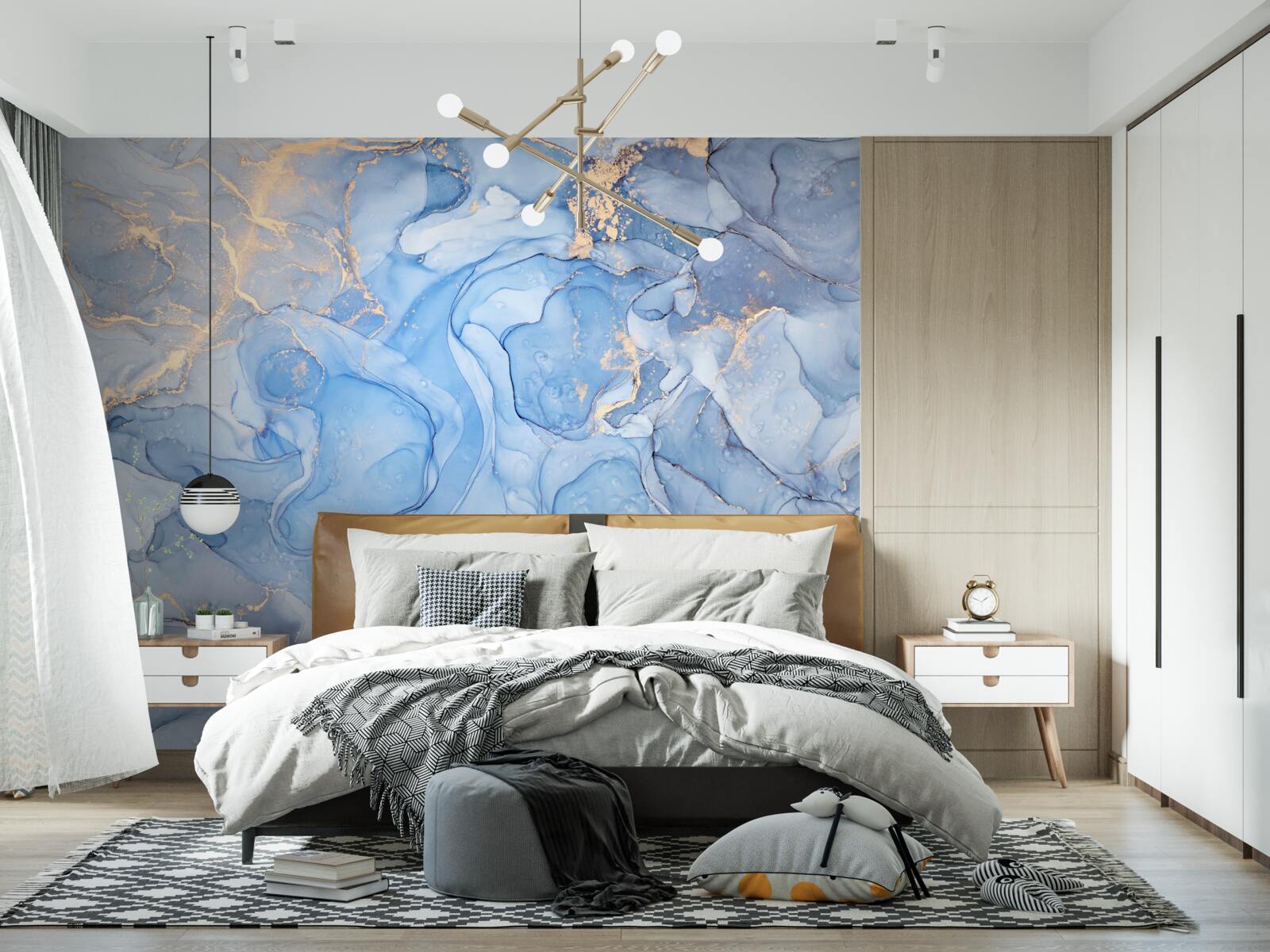 Papier peint fond bleu exclusif