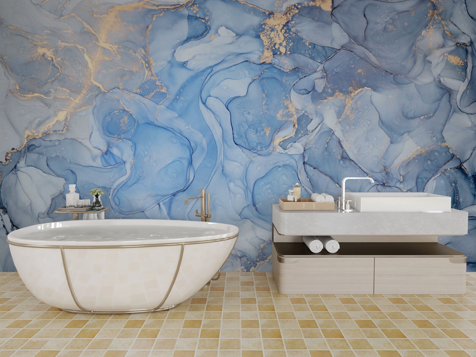 Papier peint fond bleu exclusif