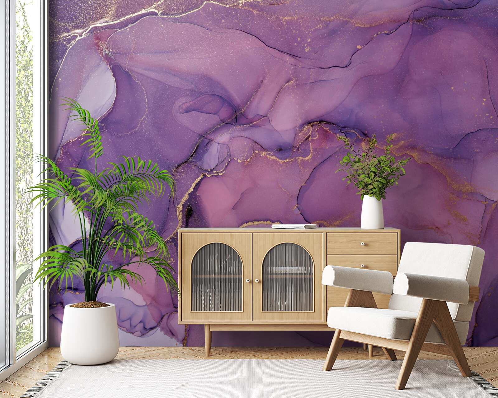 Papier peint de beaux reflets violets