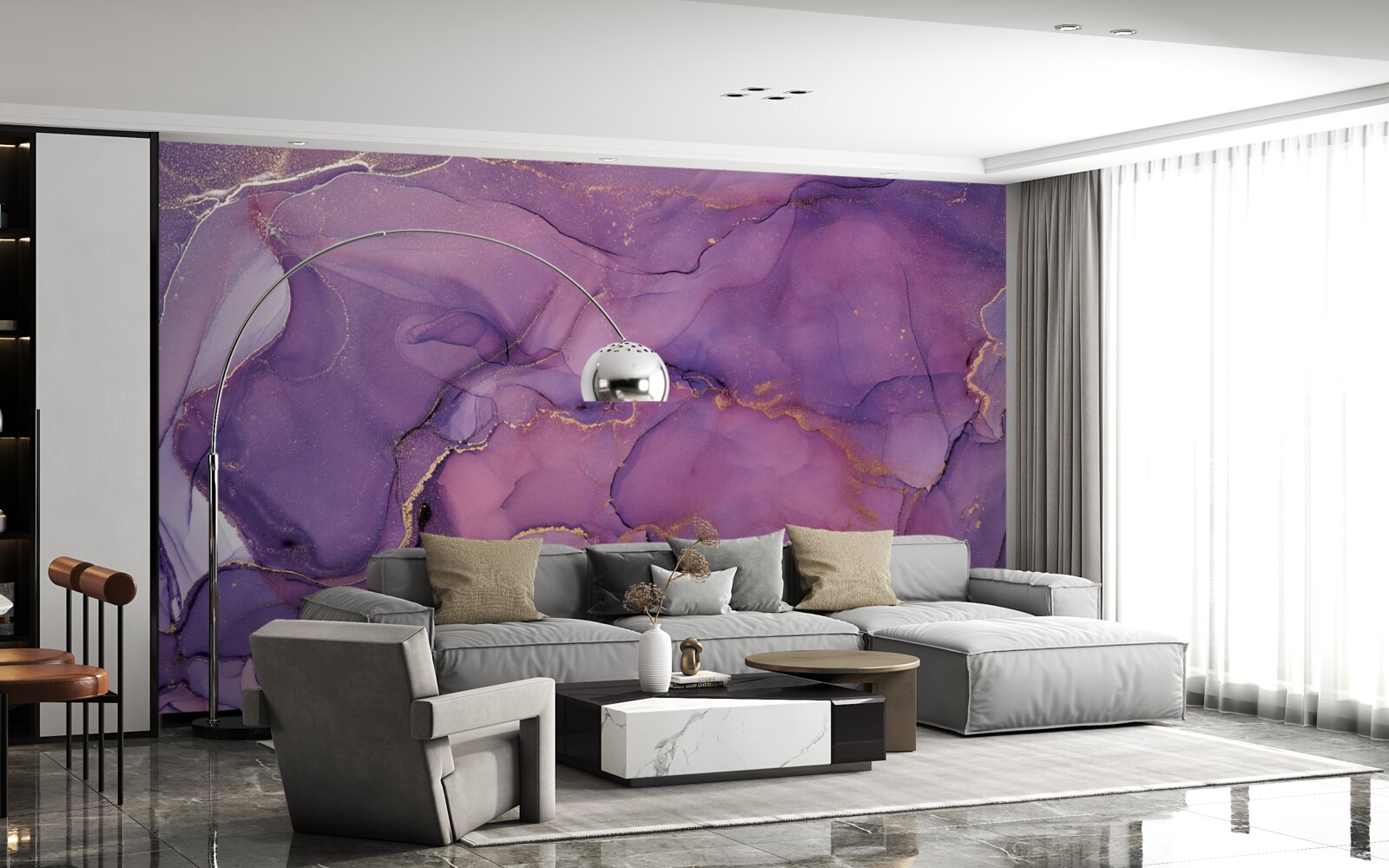 Papier peint de beaux reflets violets