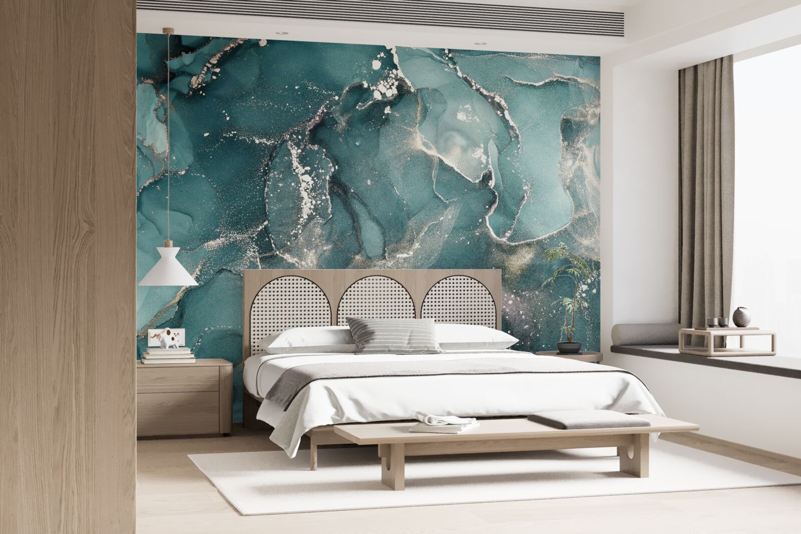 Papier peint liquide vert foncé