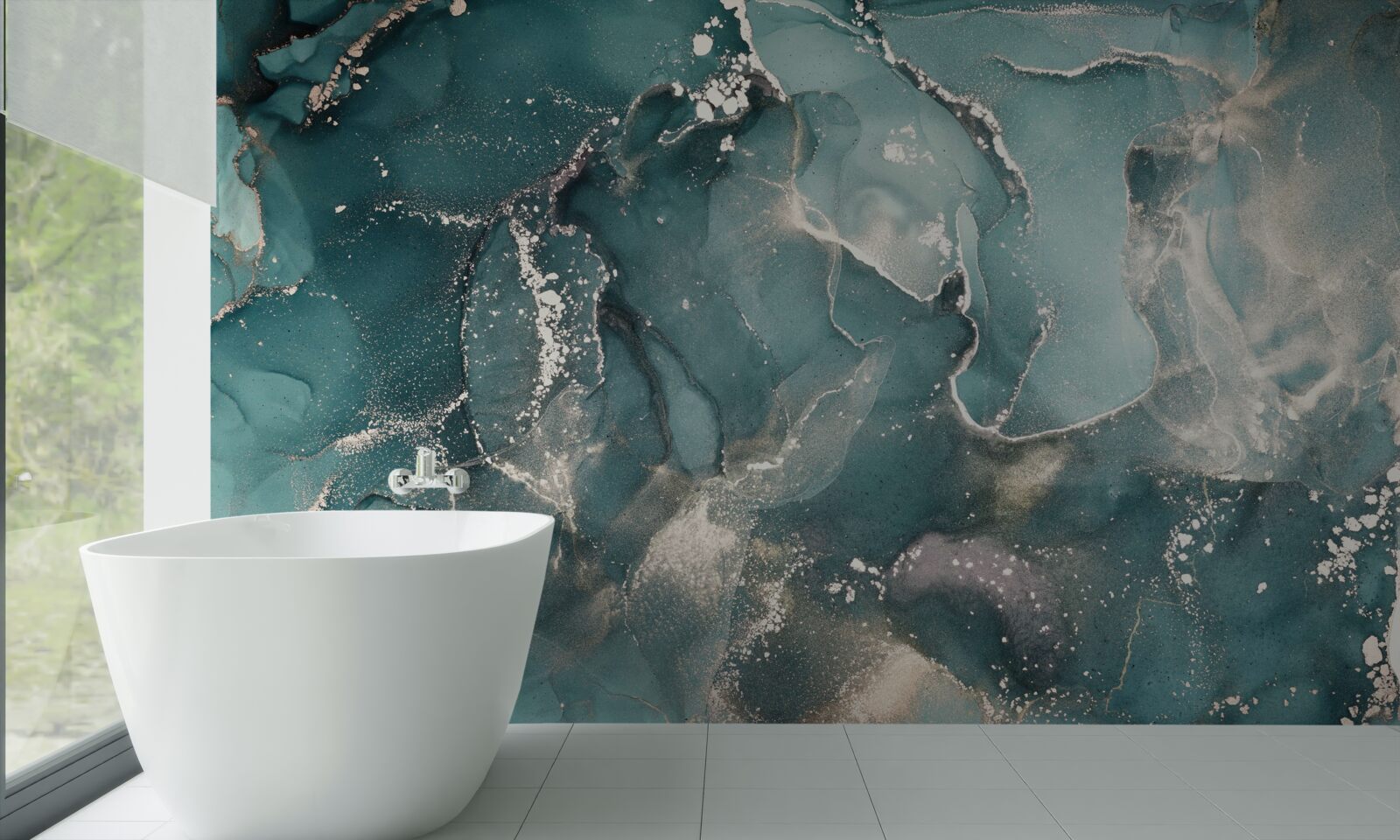 Papier peint liquide vert foncé