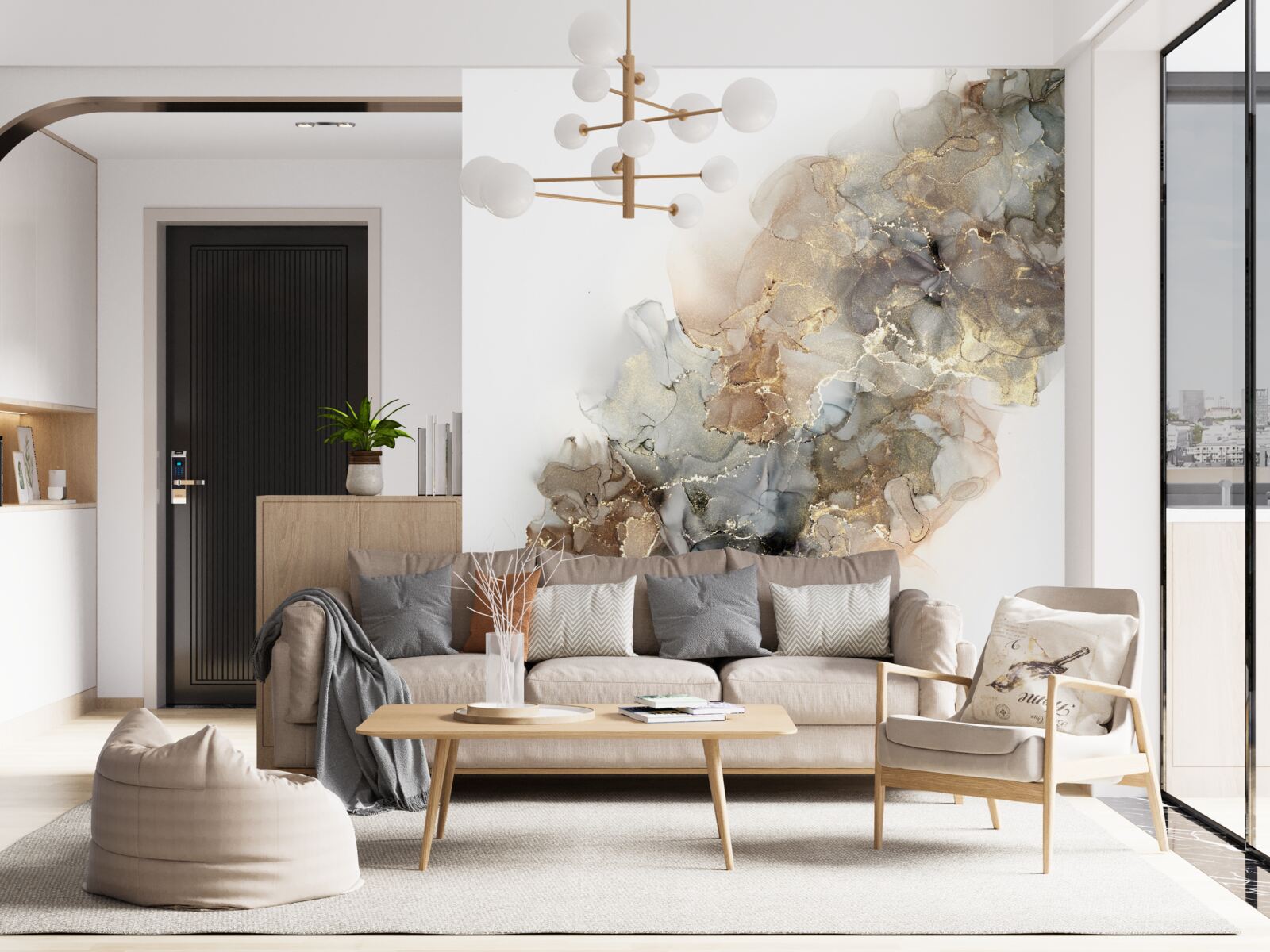 Papier peint atmosphère luxueuse et charmante