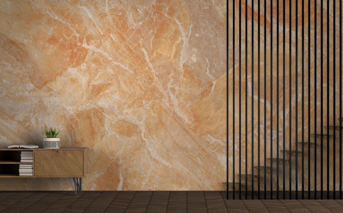 Papier peint fond en onyx dans les tons d'orange