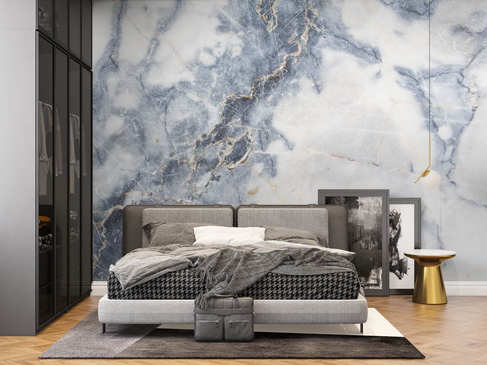 Papier peint le fond est en marbre gris