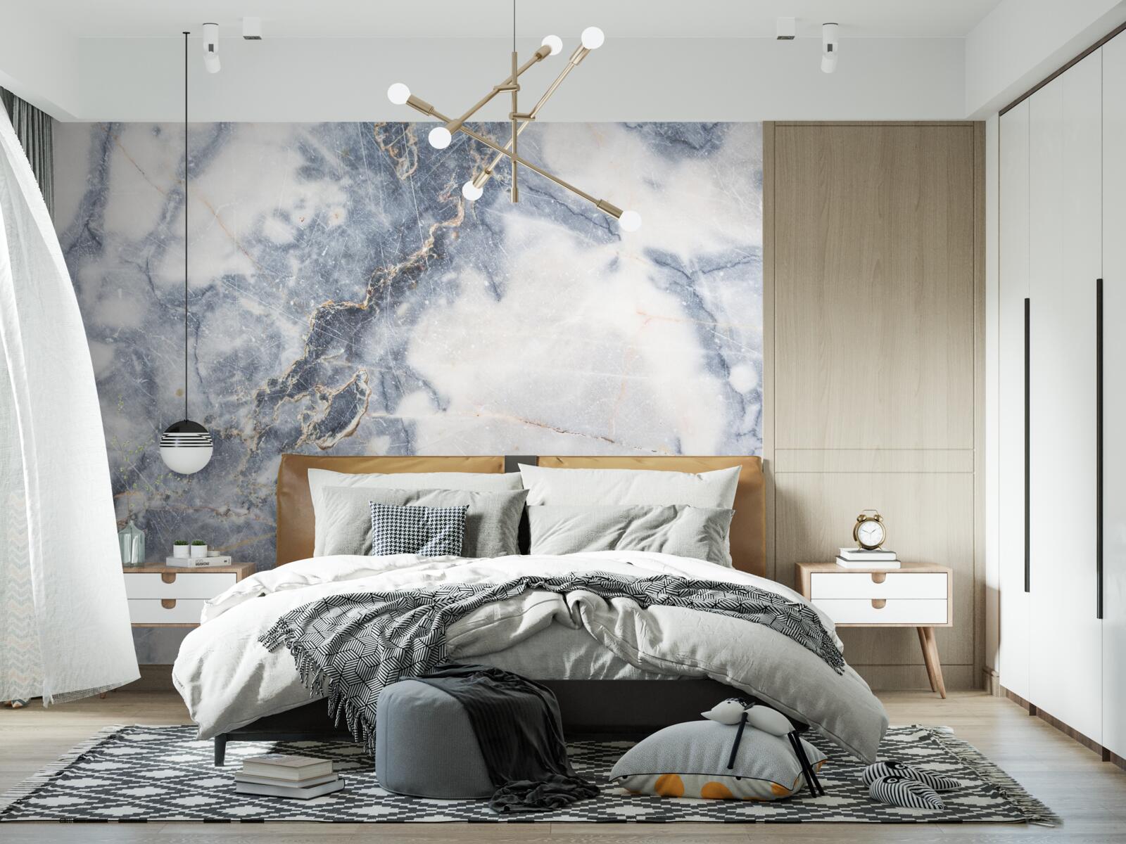 Papier peint le fond est en marbre gris