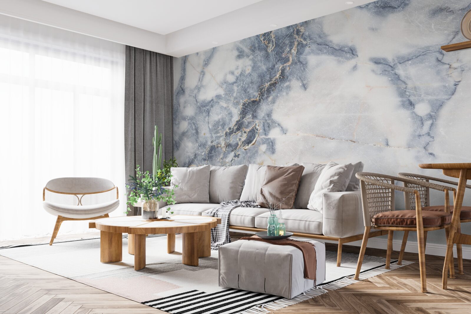 Papier peint le fond est en marbre gris