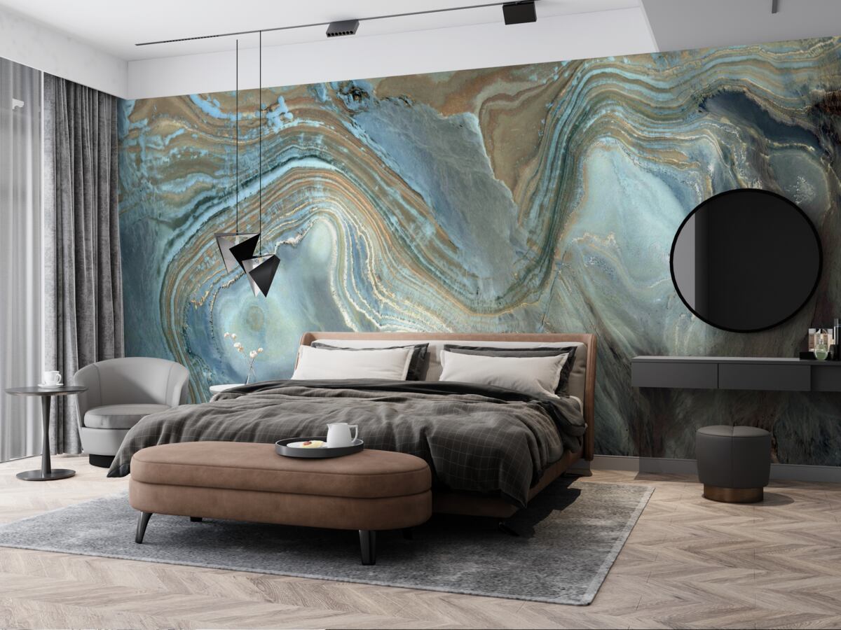 Papier peint topaze bleue fusion