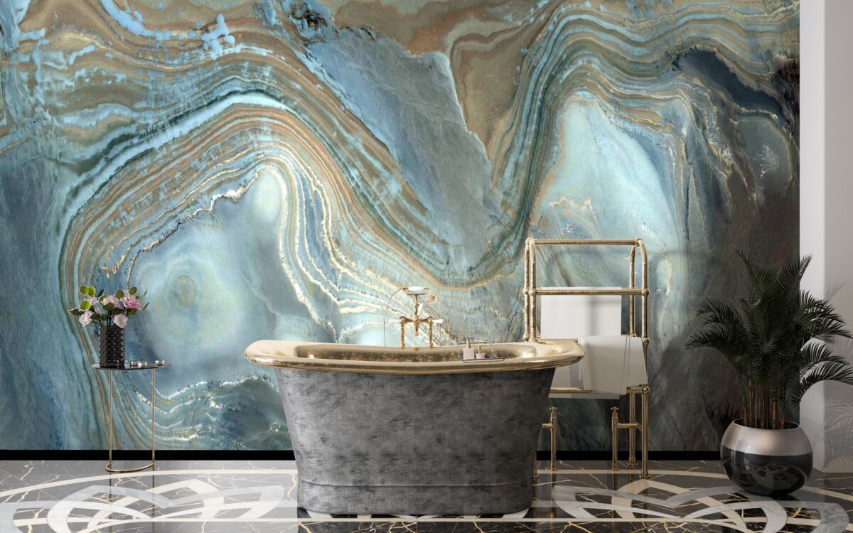 Papier peint topaze bleue fusion