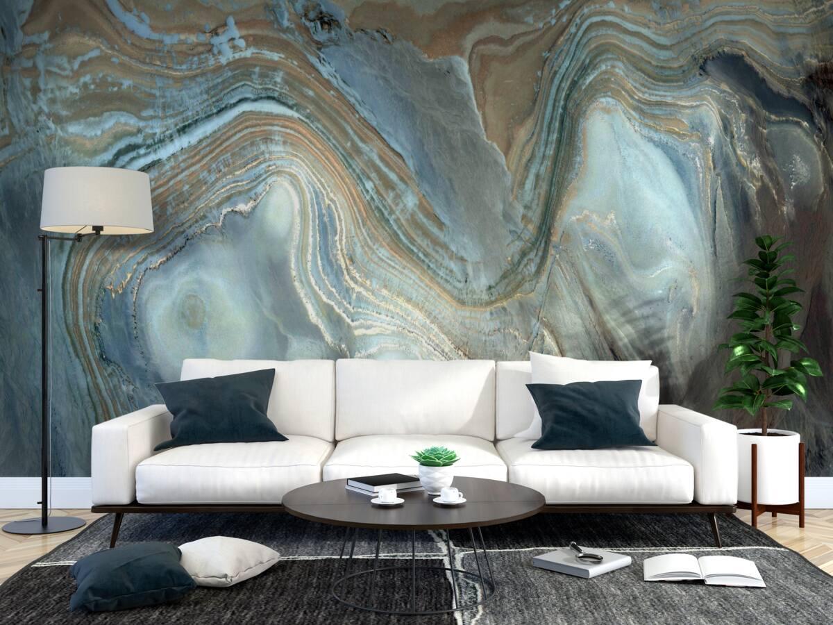 Papier peint topaze bleue fusion