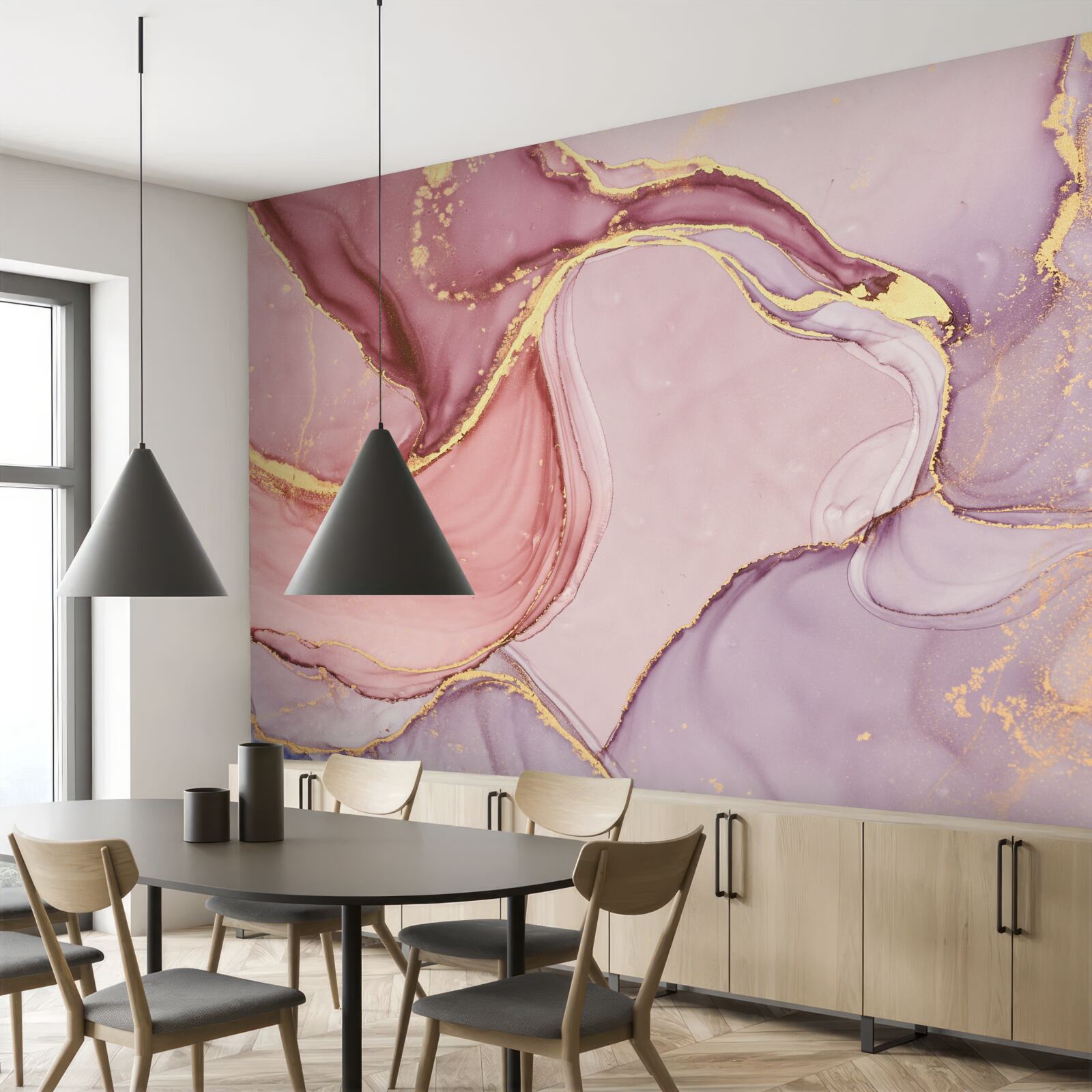 Papier peint liquide délicat dans une nuance de rose violet