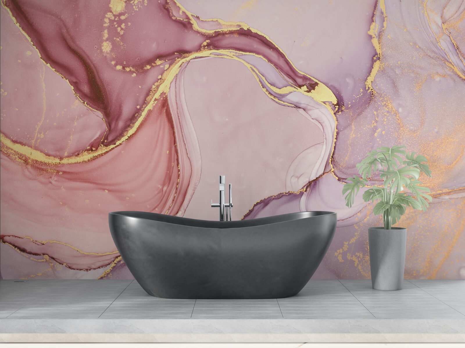 Papier peint liquide délicat dans une nuance de rose violet