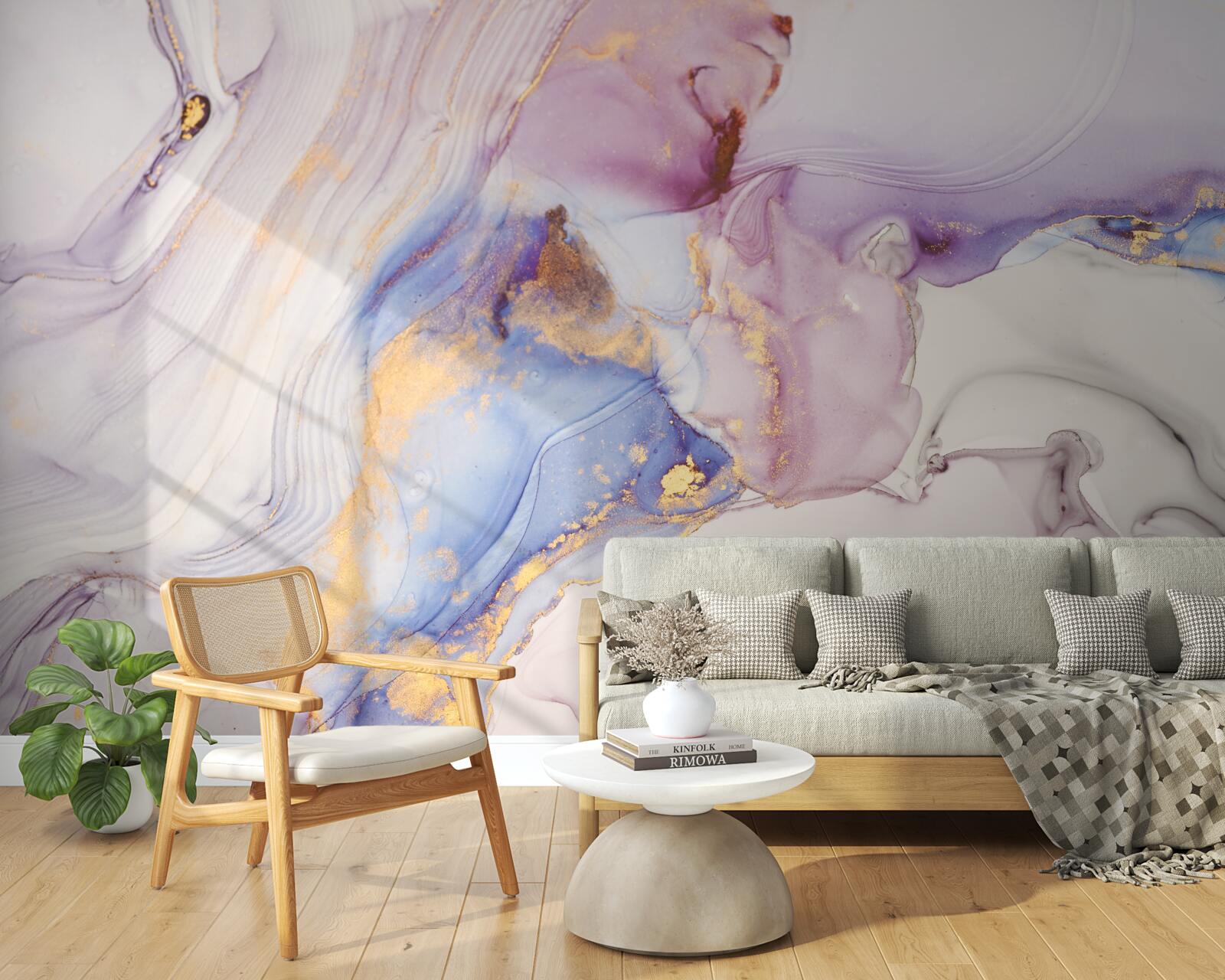 Papier peint fond de marbre avec abat-jour aquarelle