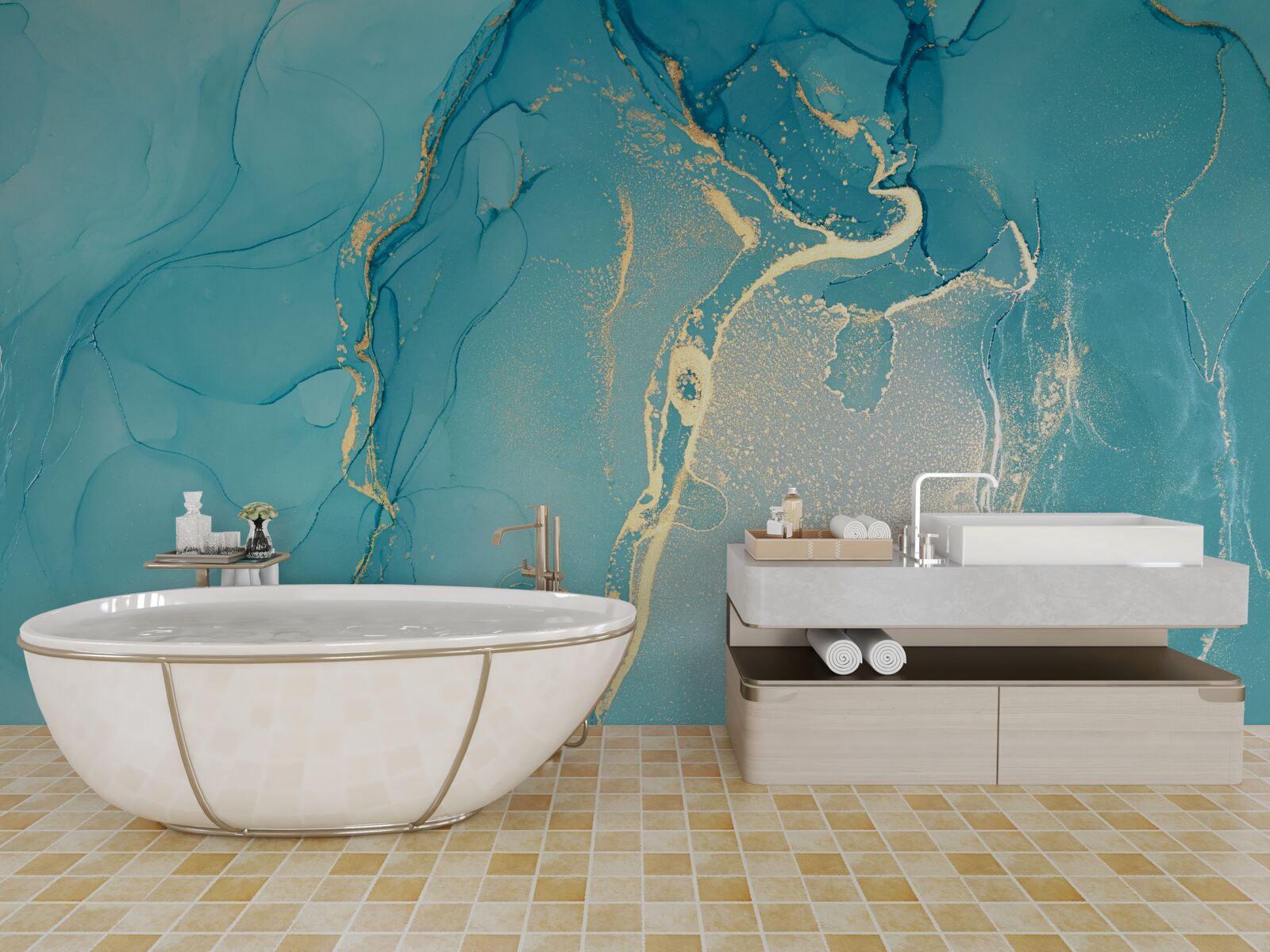 Papier peint fond de mer en marbre