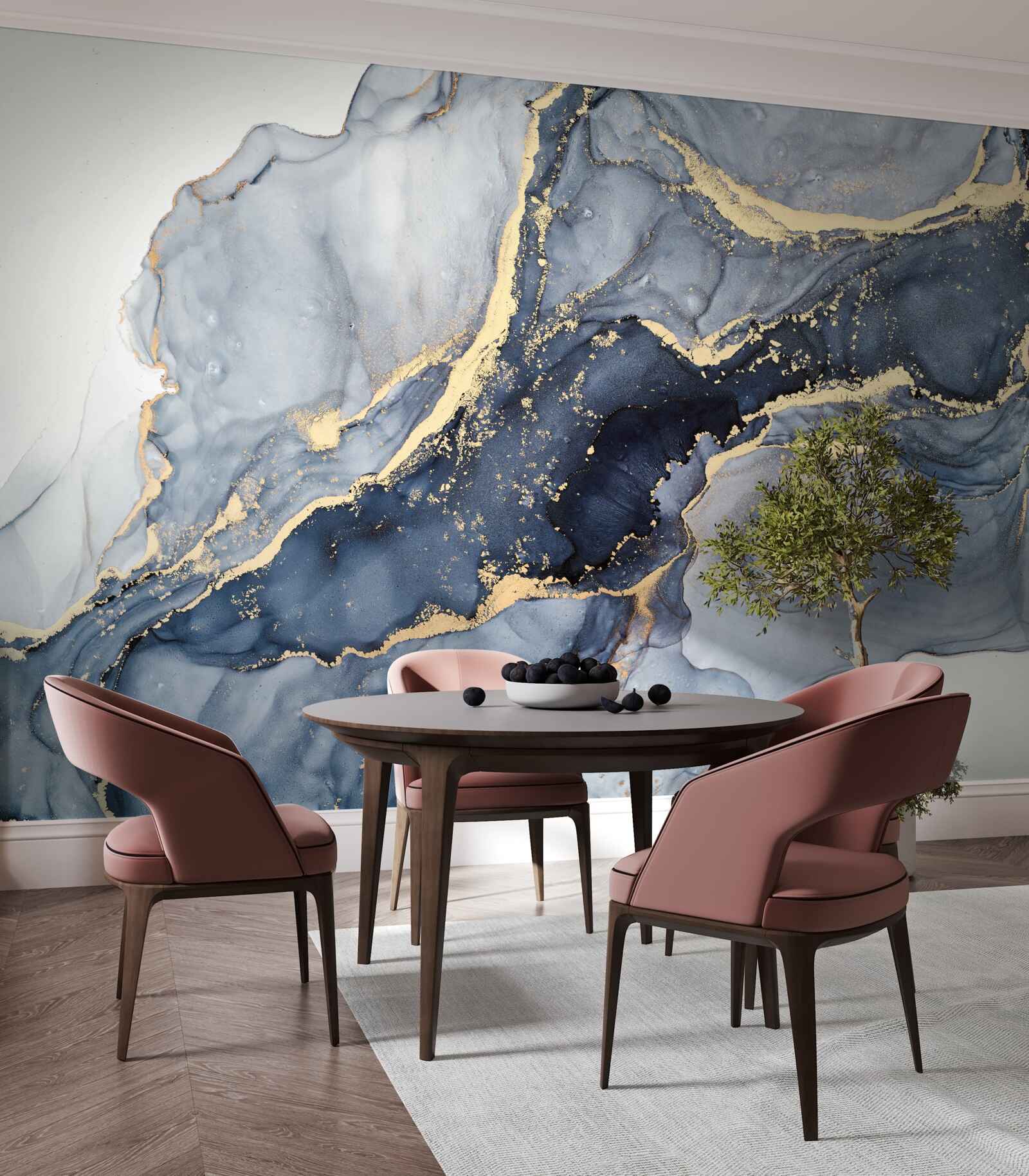 Papier peint l'excitation de la couleur indigo