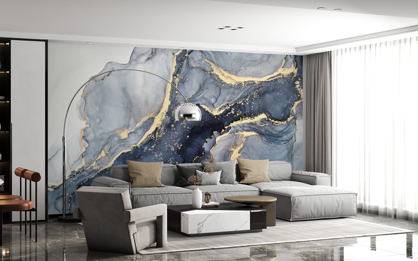 Papier peint l'excitation de la couleur indigo