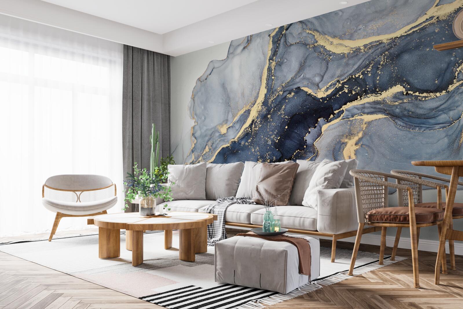 Papier peint l'excitation de la couleur indigo