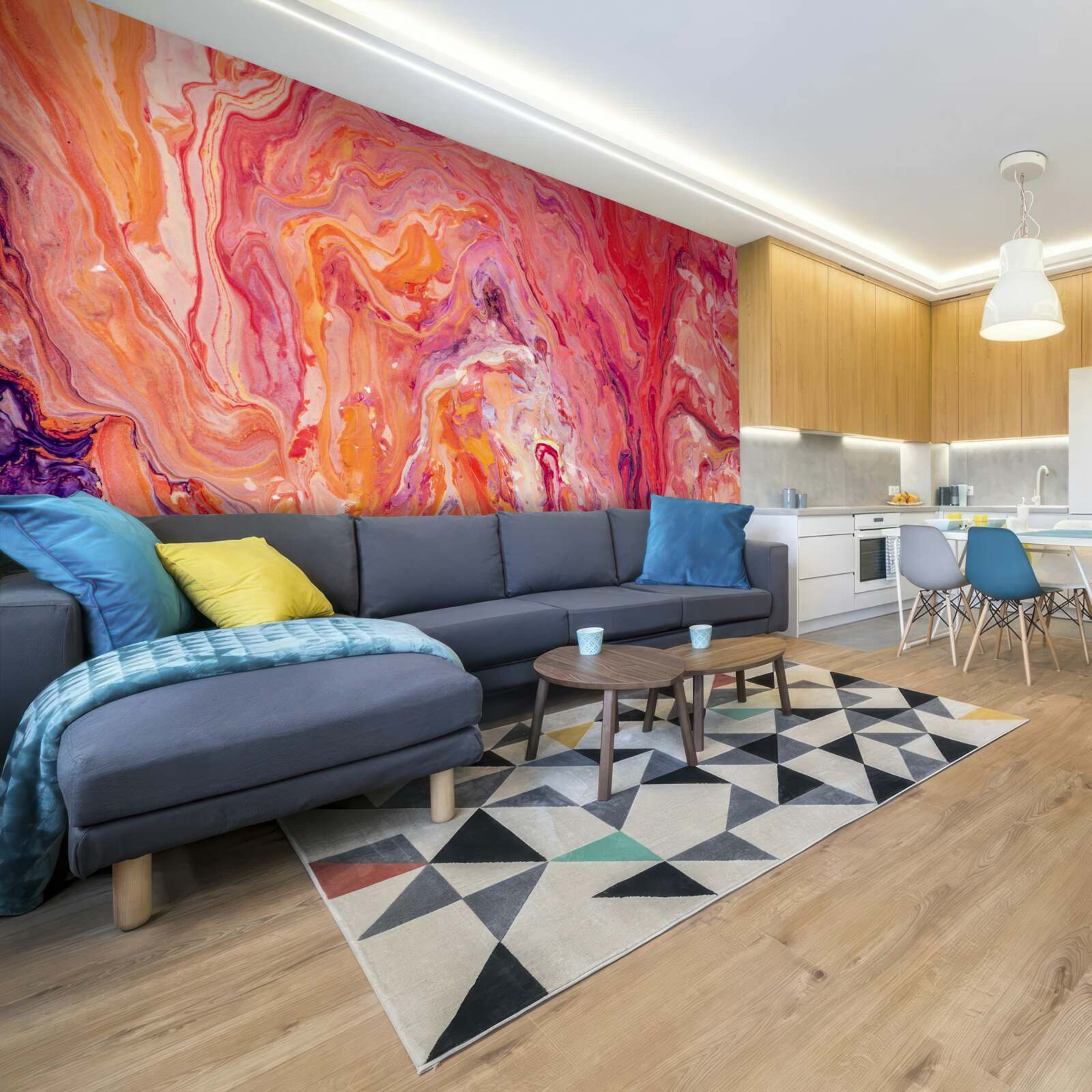 Papier peint flux de couleurs dégradées